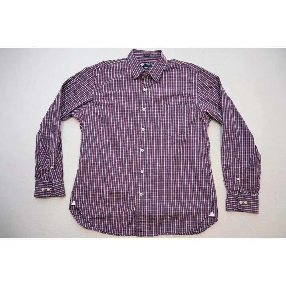 J Crew Dress Shirt Plaid Long Sleeve Casual Button Up Mens‎ Large